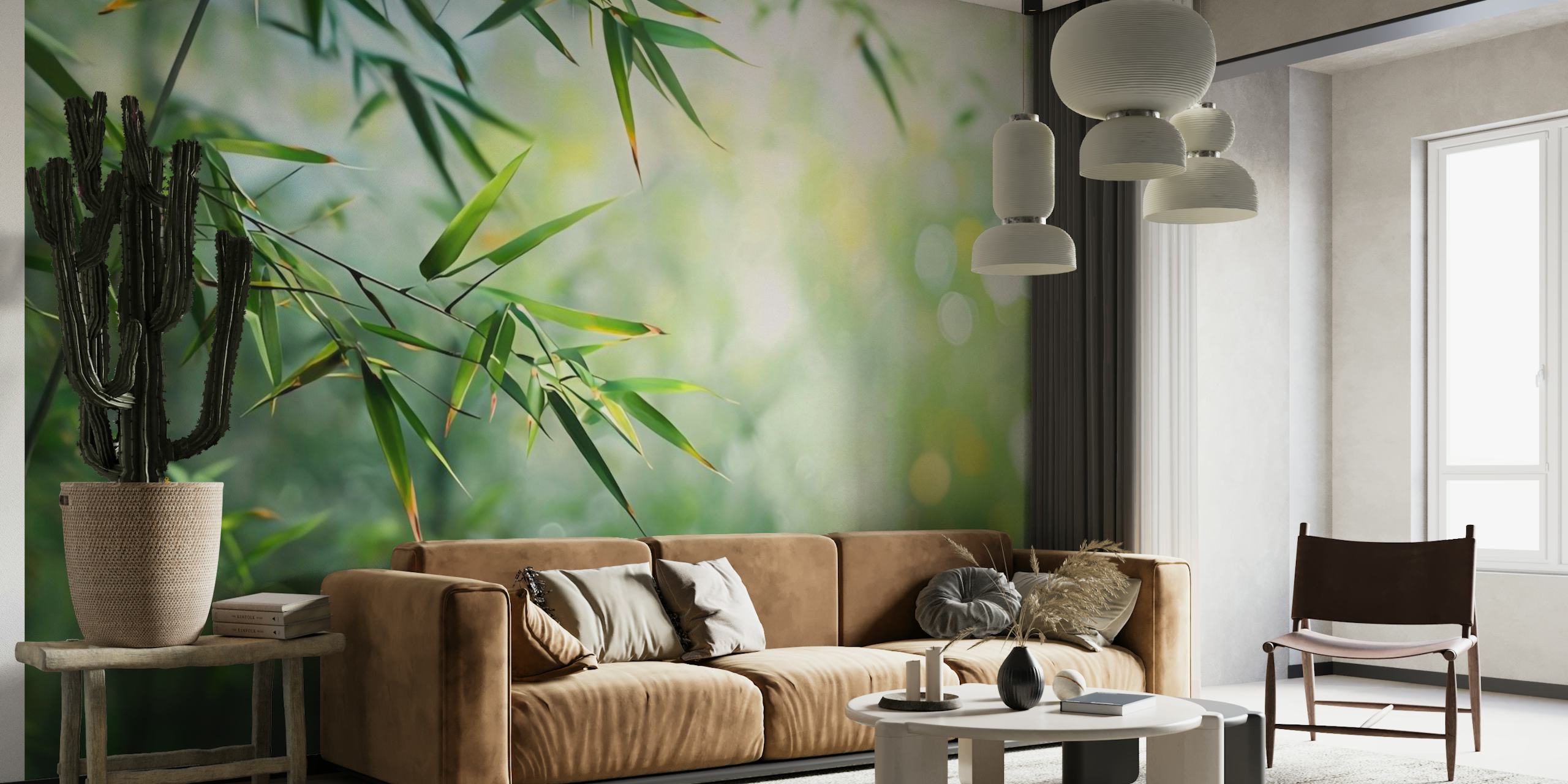 Tapeta Lush Bamboo Grove w otoczeniu pokoju