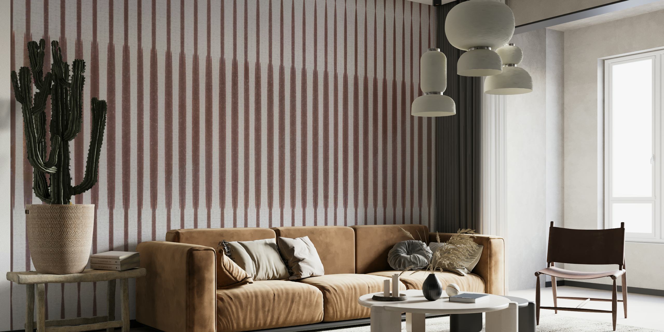 Brown Japandi Minimalist tapetti huoneessa