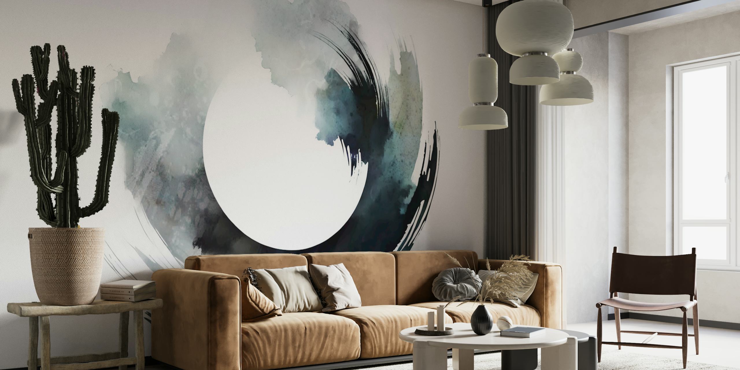 Wabi Sabi Sun behang in een kamer