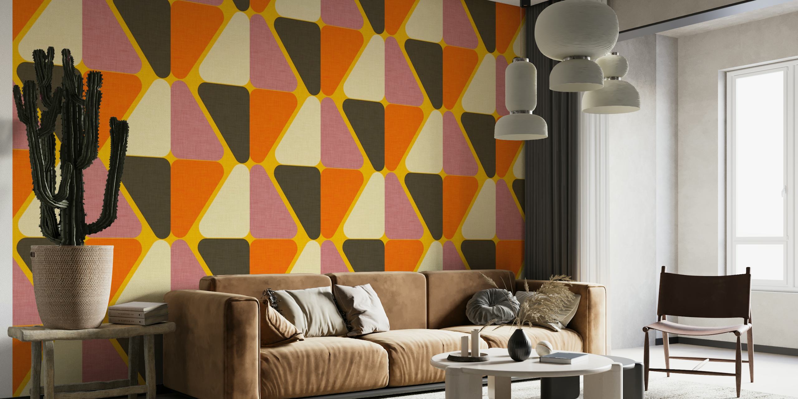 Retro Color Block Brown wallpaper