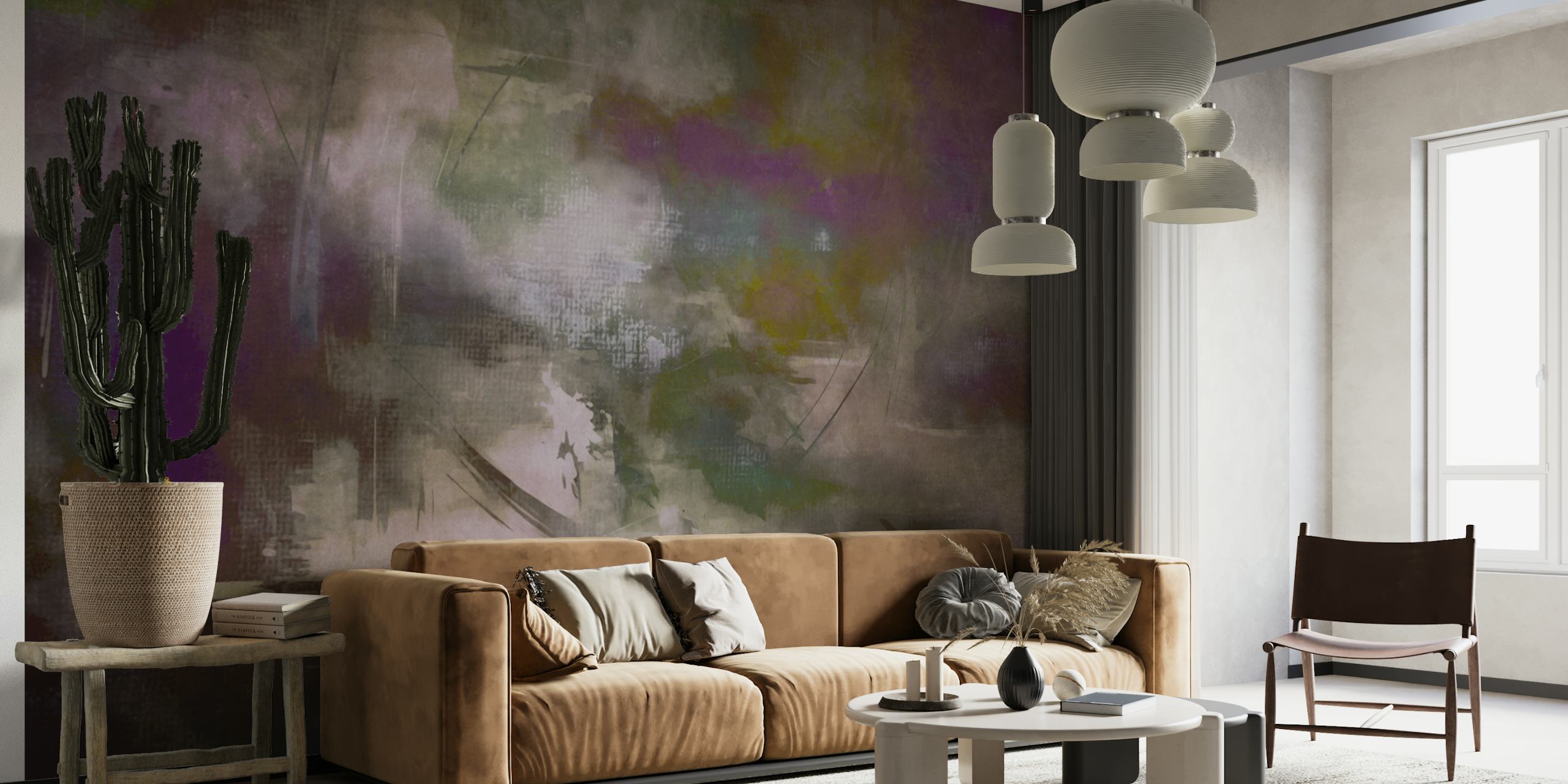 Moody Morning Landscape wallpaper in een kamer