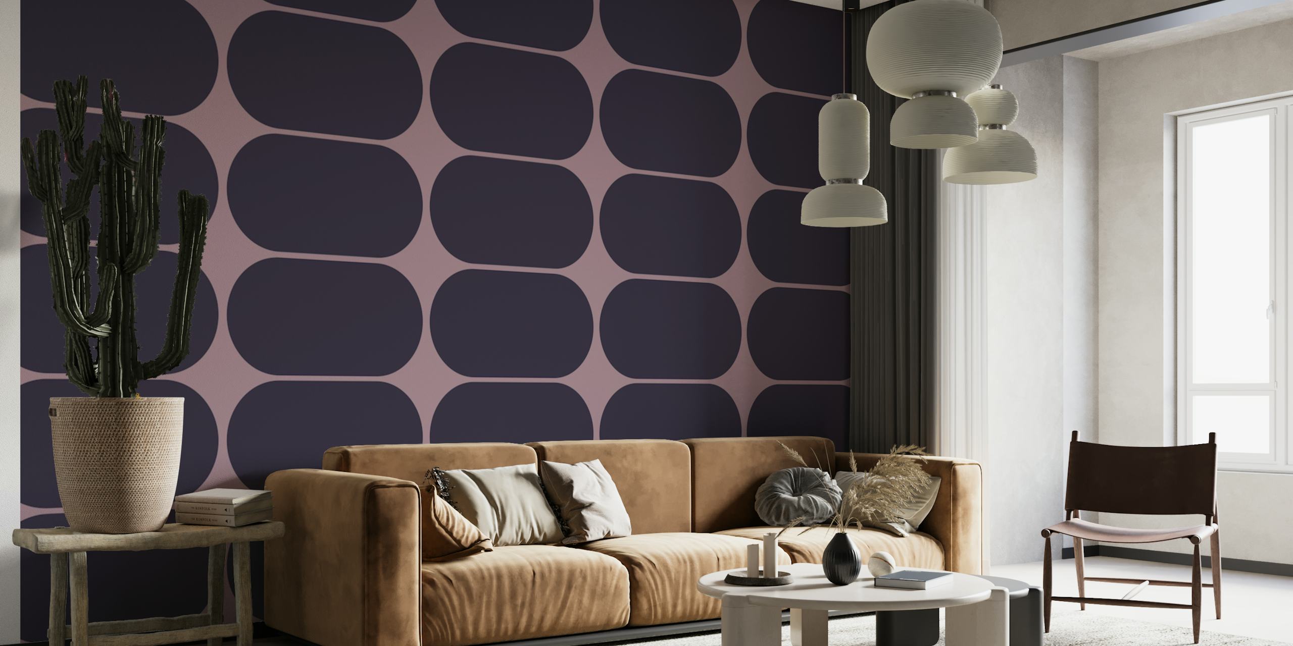 Contemporary Ovals wallpaper design in a room