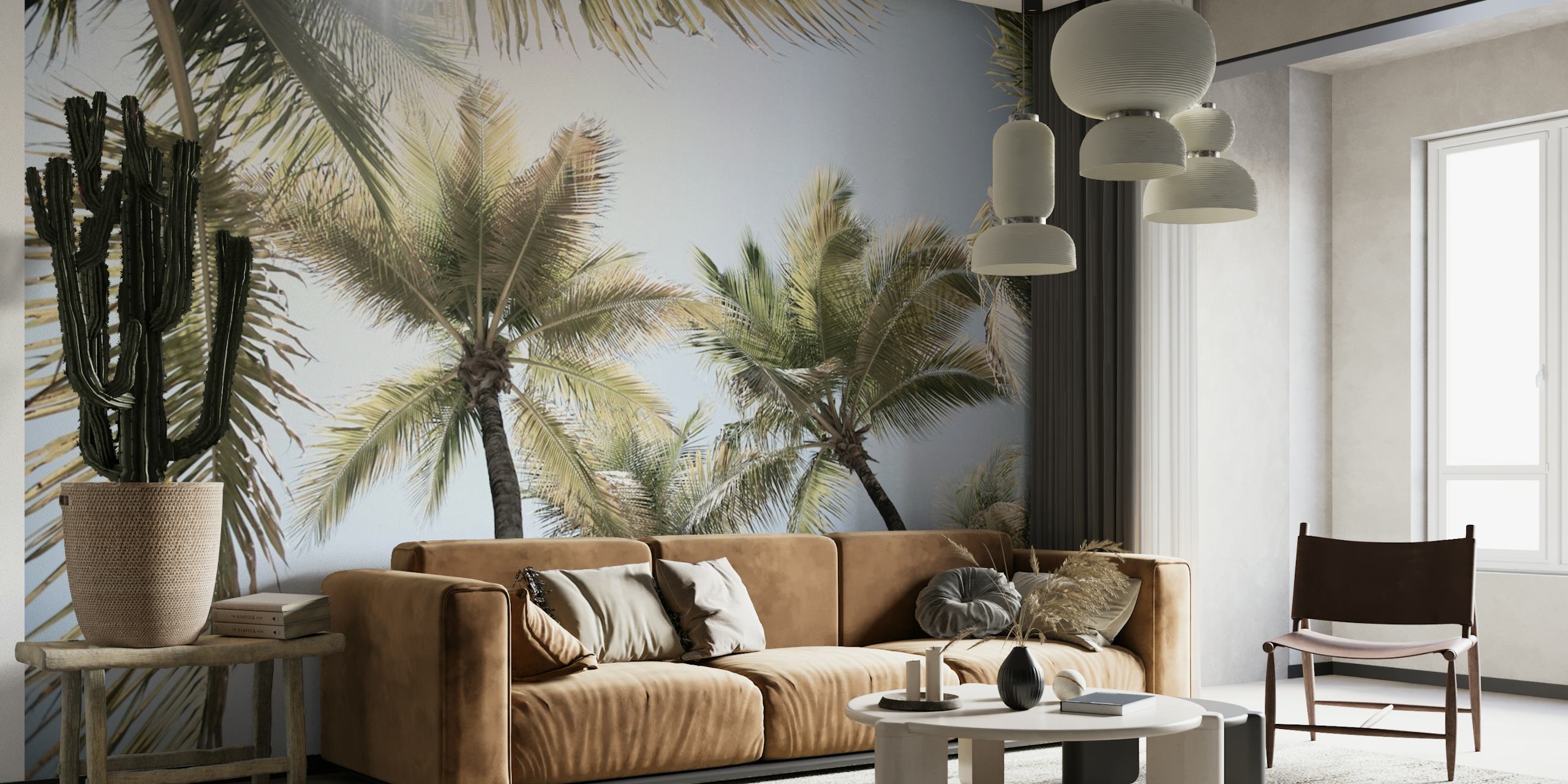 Tropical palm wallpaper design