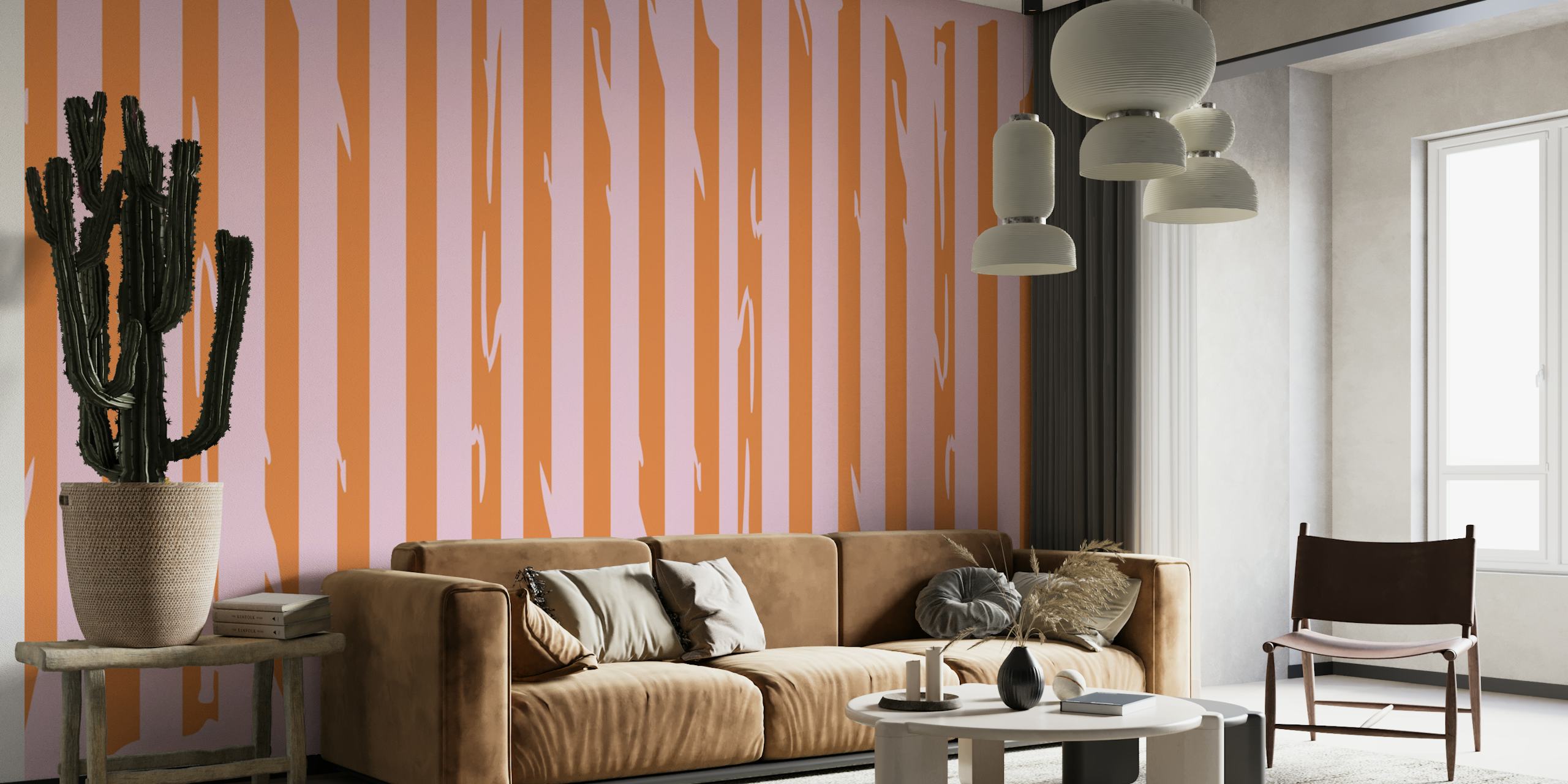Urban Stripes Chic wallpaper design in a room