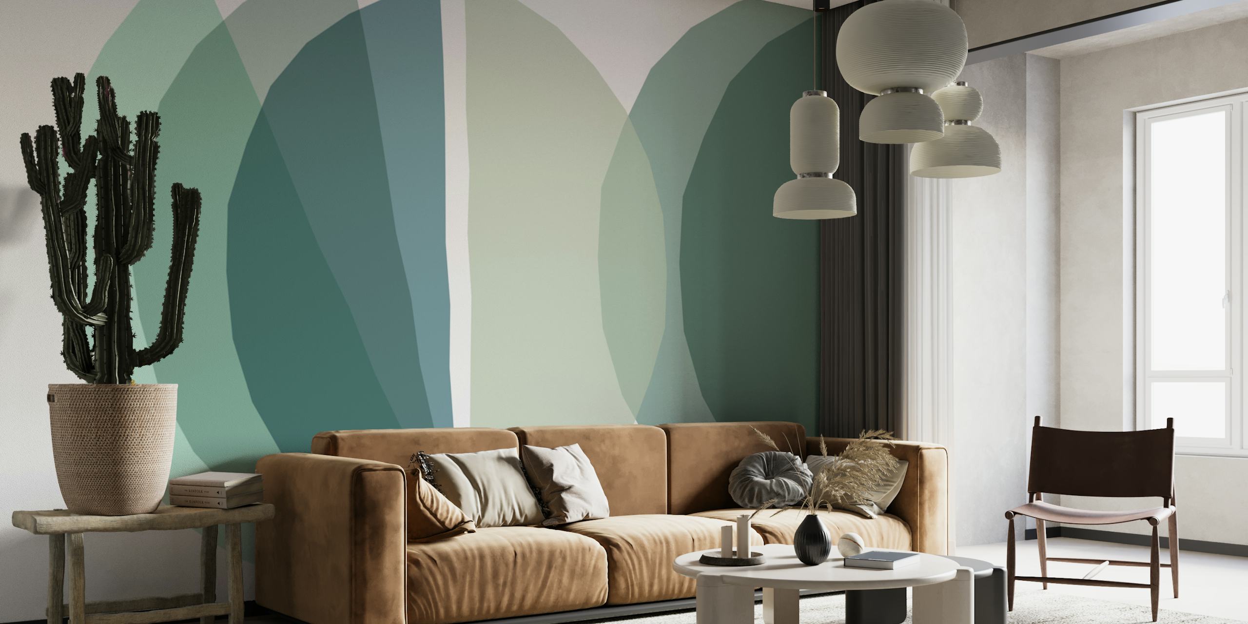 Abstract Circular Shades papier peint dans une pièce