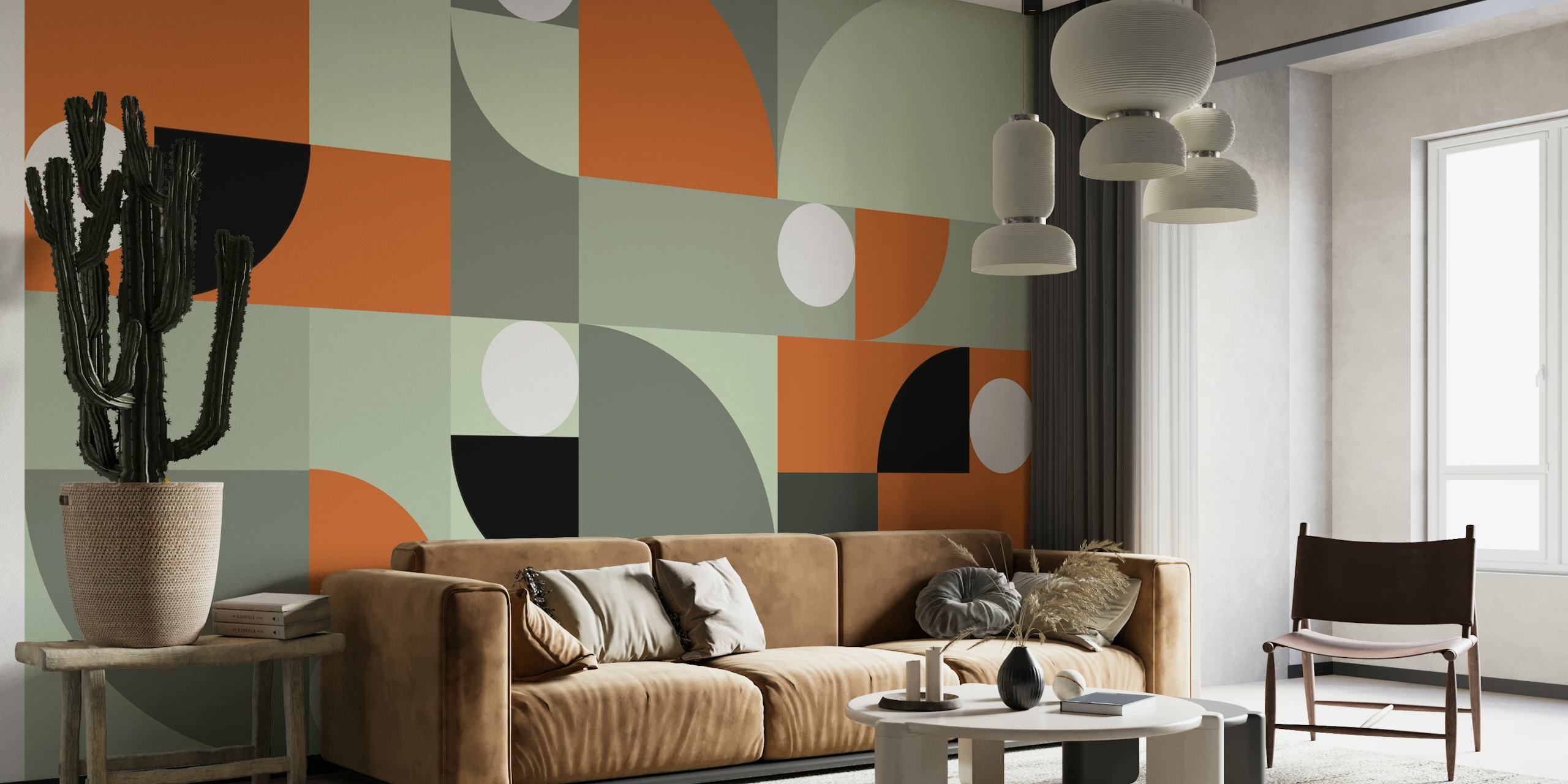 Fototapete geometrisch Abstrakte terrakotta- und grautöne
