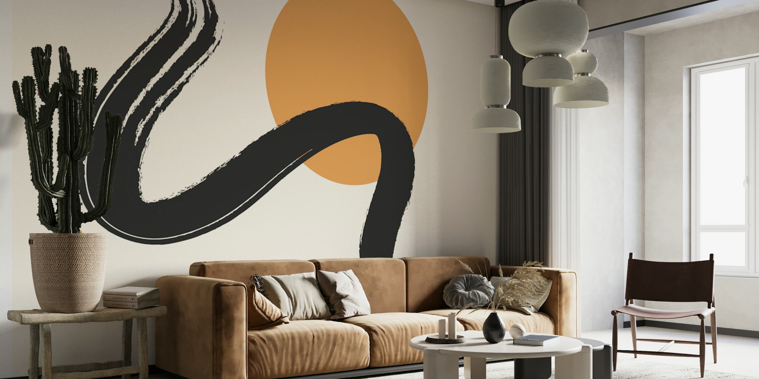 Sundown Brush Stroke papel pintado en una habitación