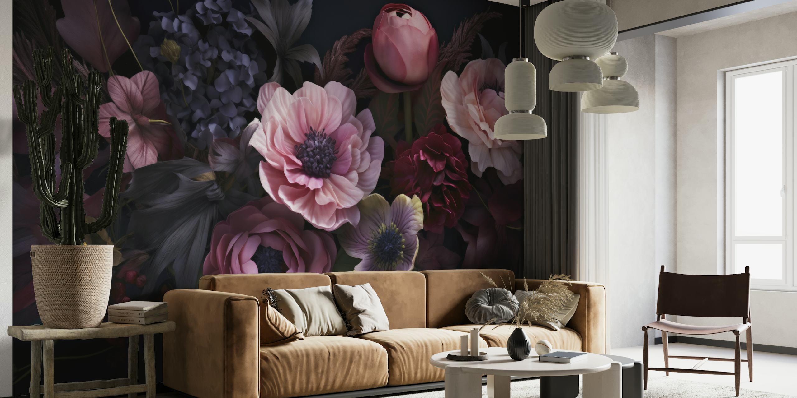 Nocturnal Baroque Botanica Vibes wallpaper design