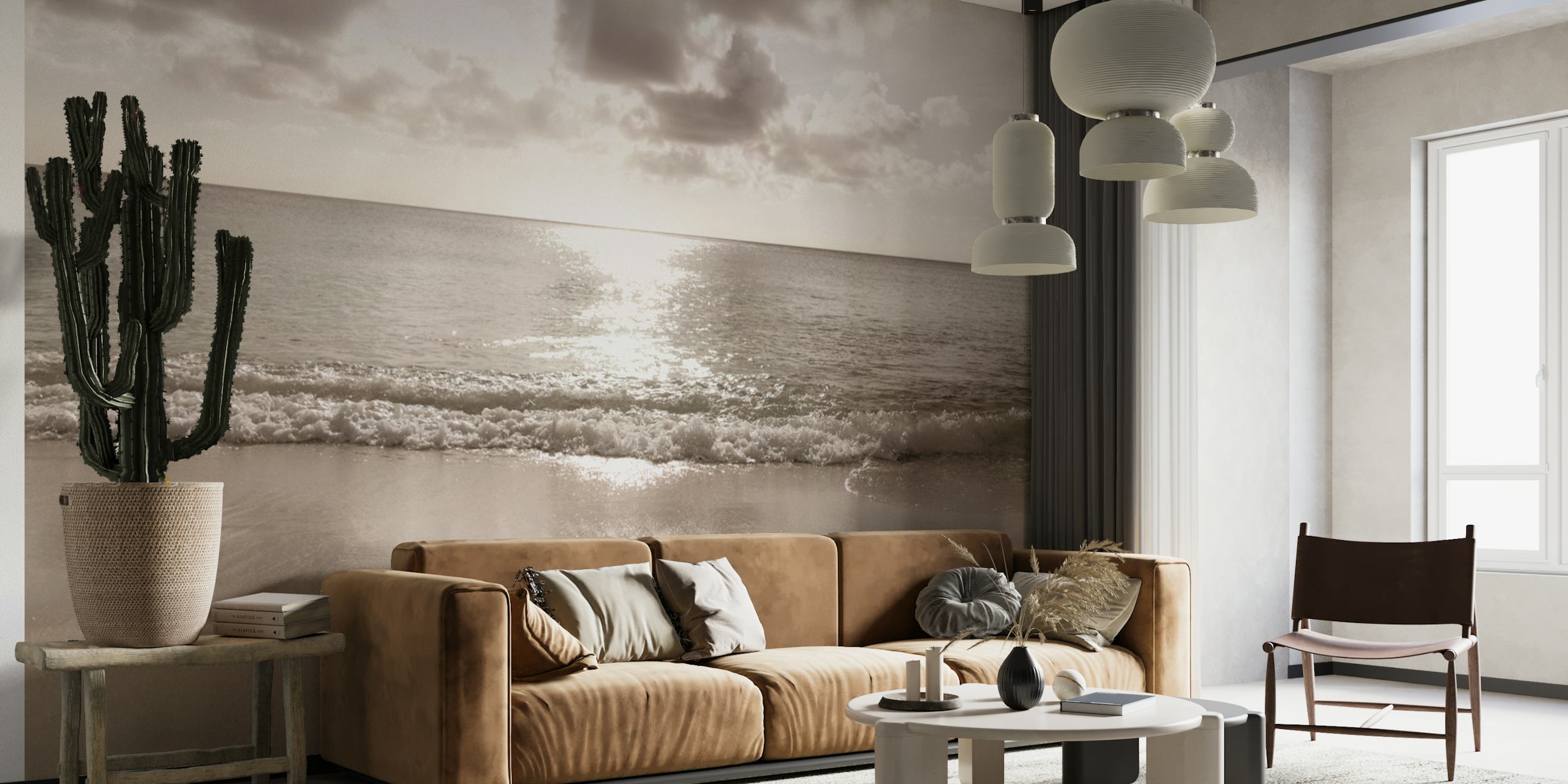 Caribbean Beach Zen Oasis 2 papel pintado en una habitación