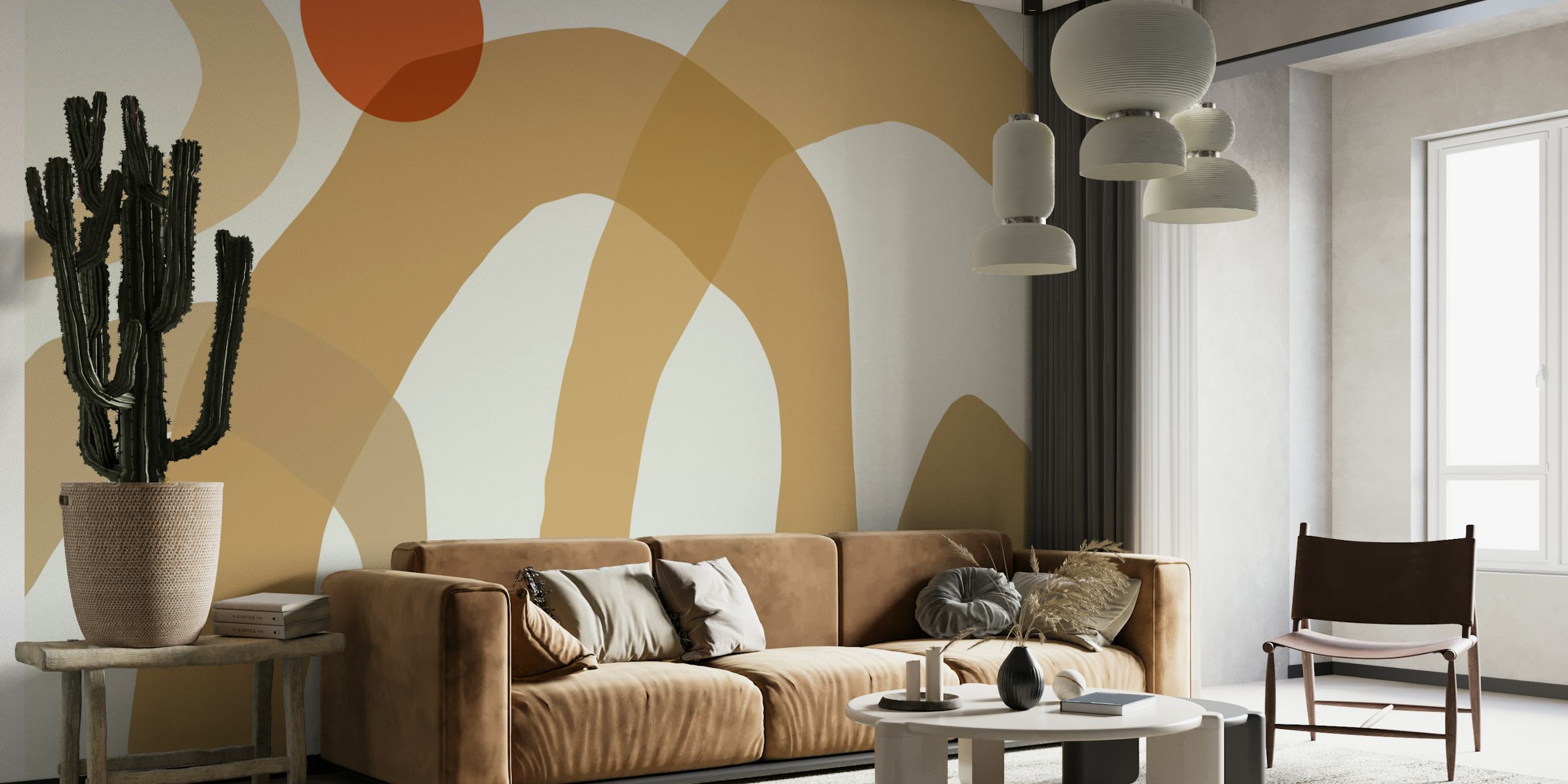 Modern Terra Curves tapet i et rum