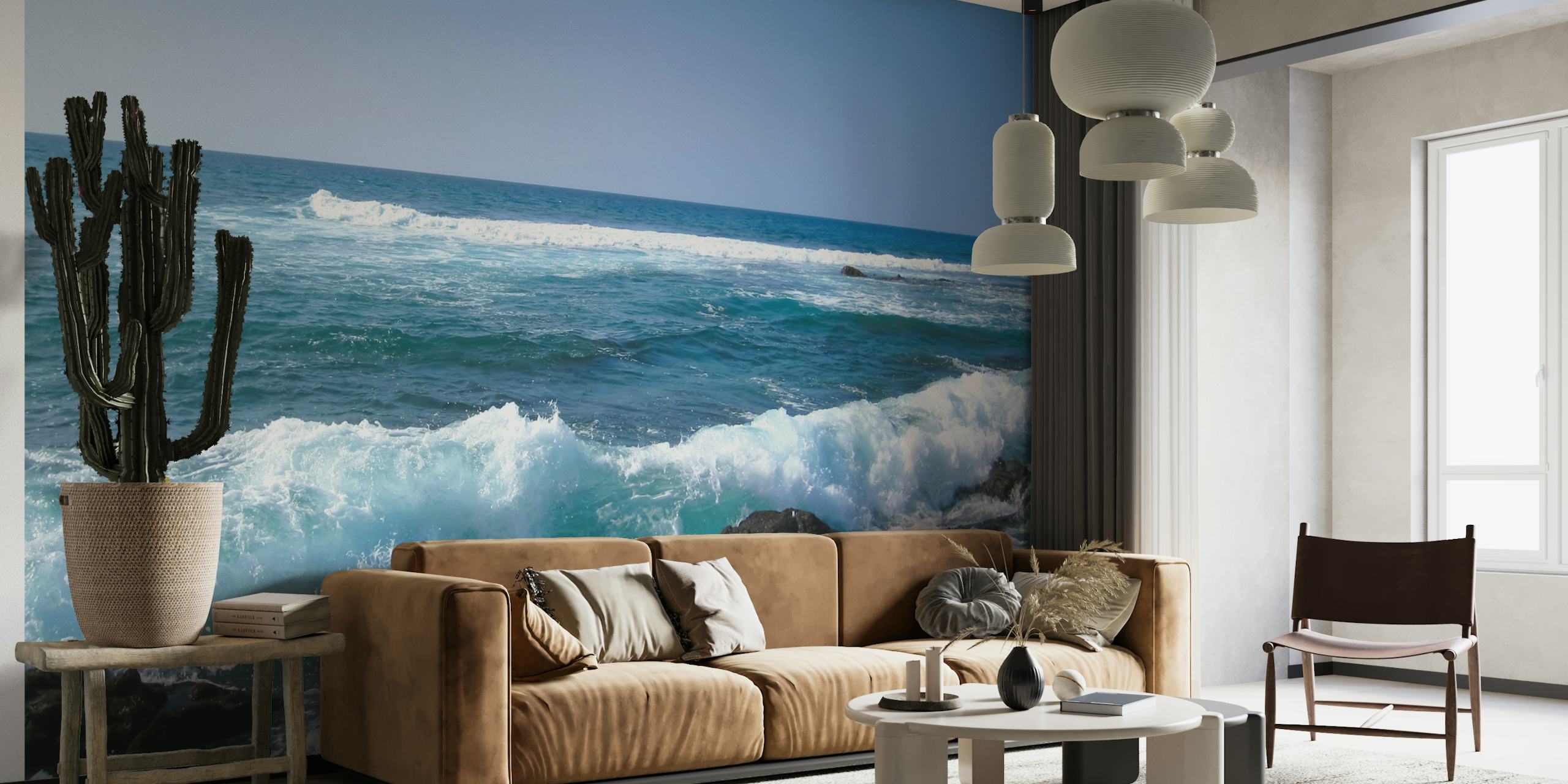 Hawaii Rocky Shore Breeze wallpaper in a room