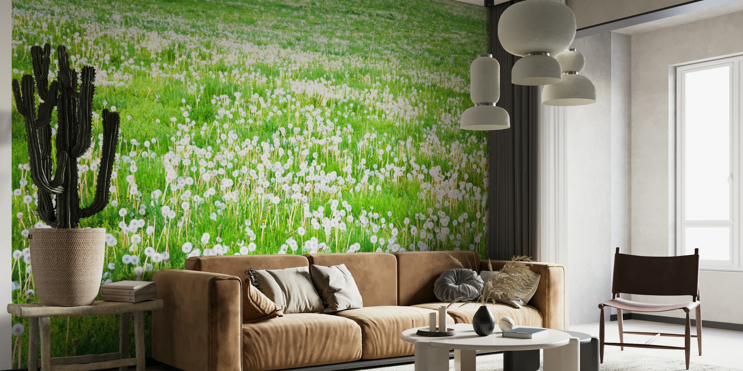 Dandelion Field-tapetti huoneessa