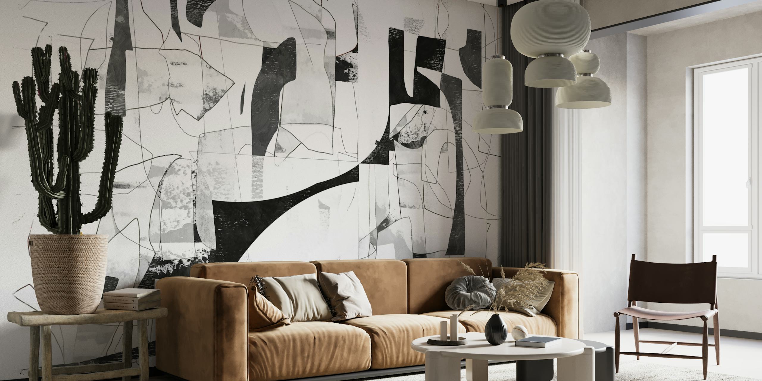 Modern Art Deco Flair wallpaper in a room