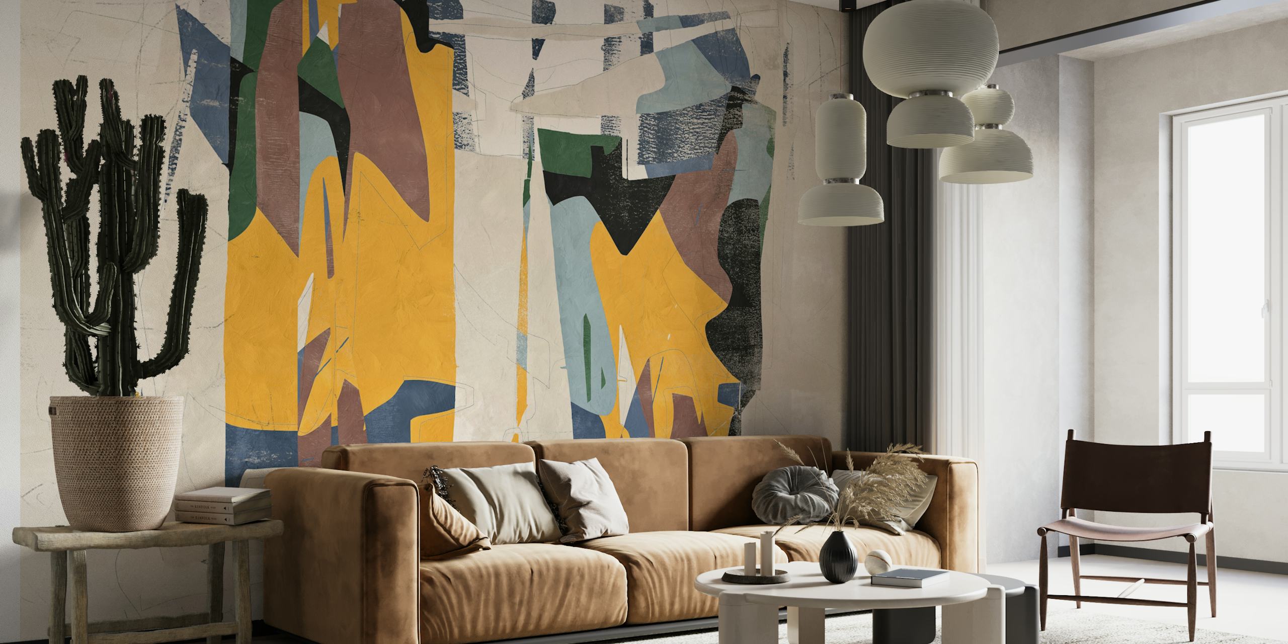 Mid-Century Color Mix tapet i et rum