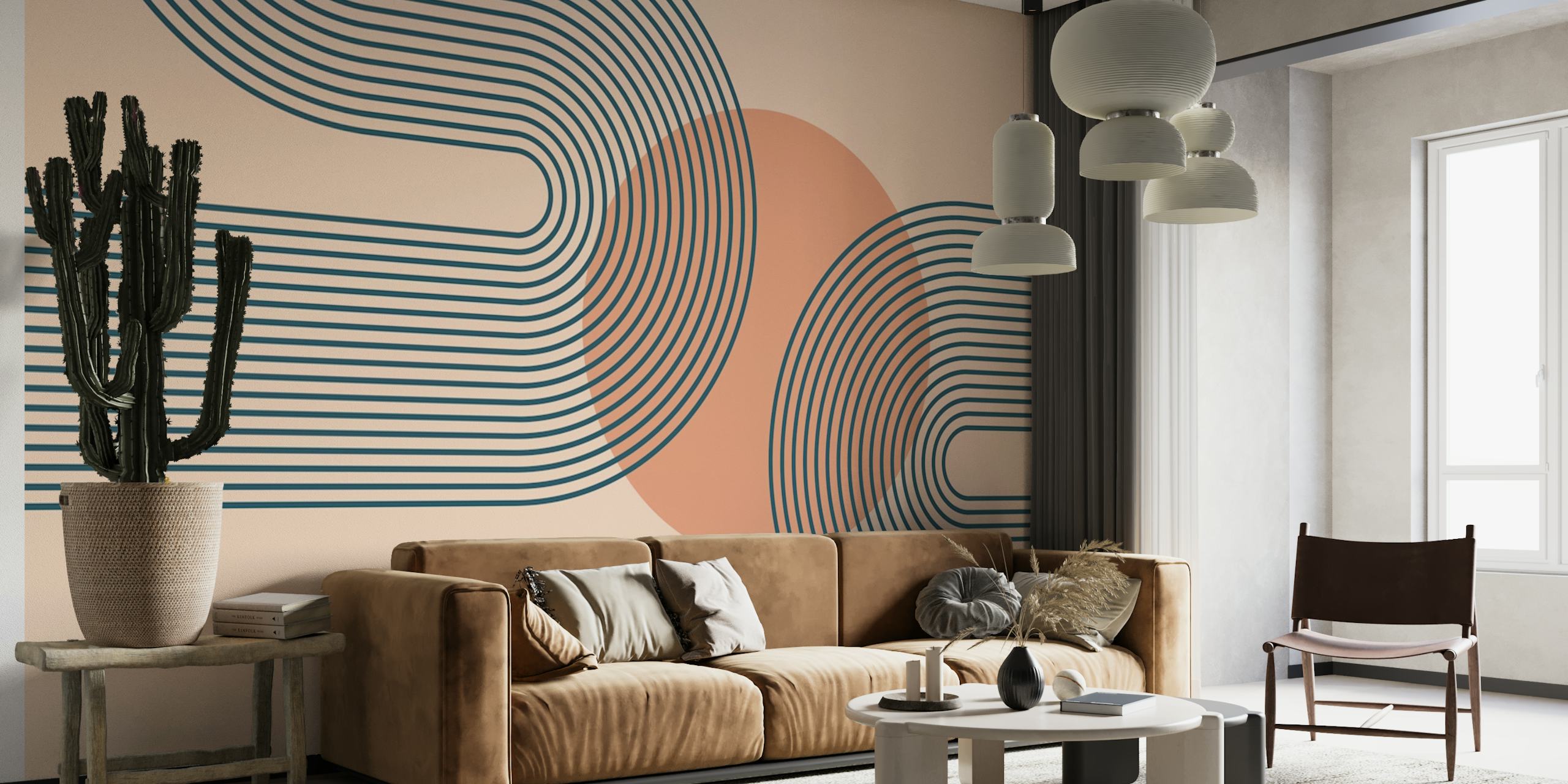 Elegant Curvature tapet i et rum