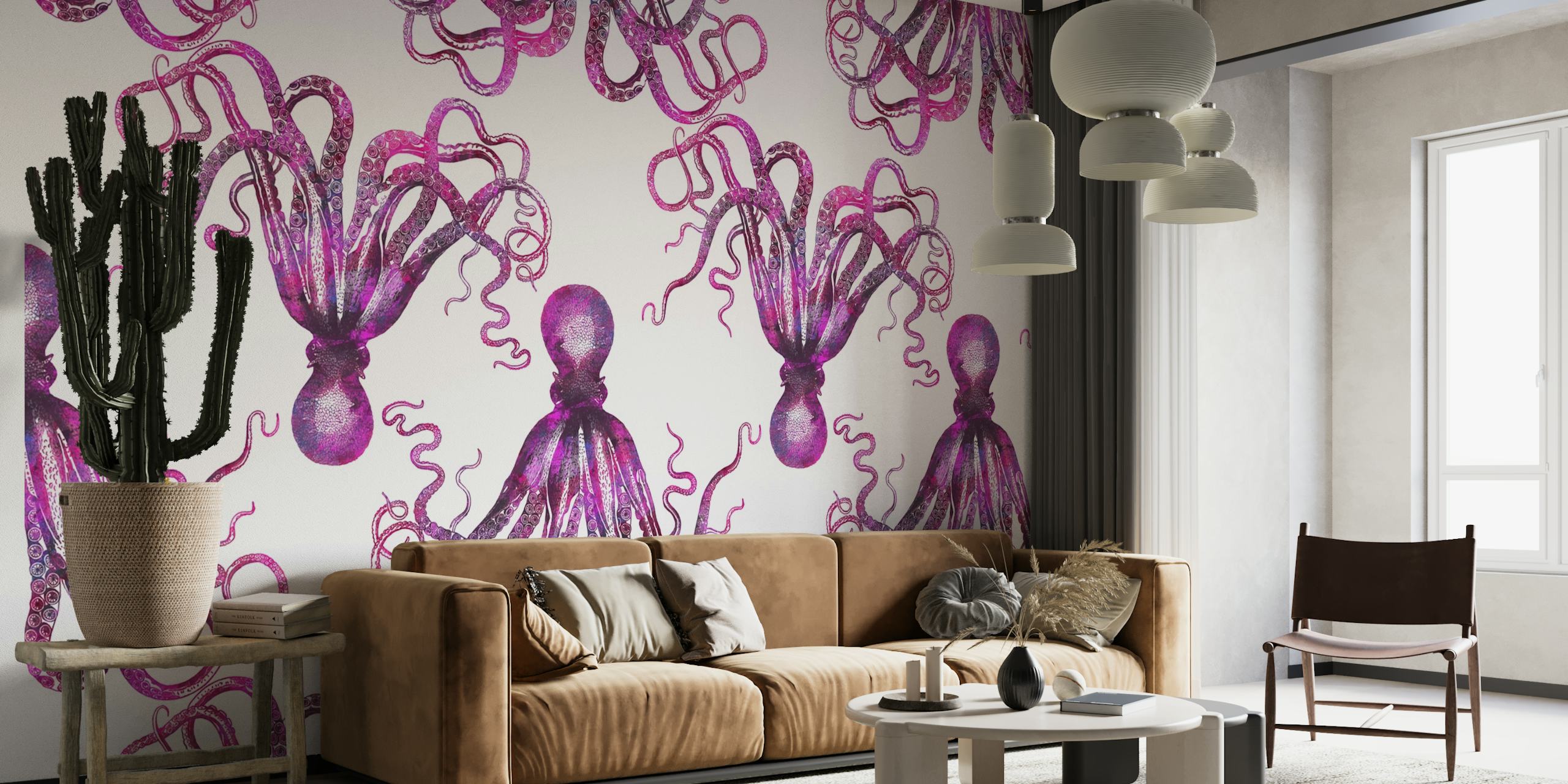 Pink Octopus papel pintado