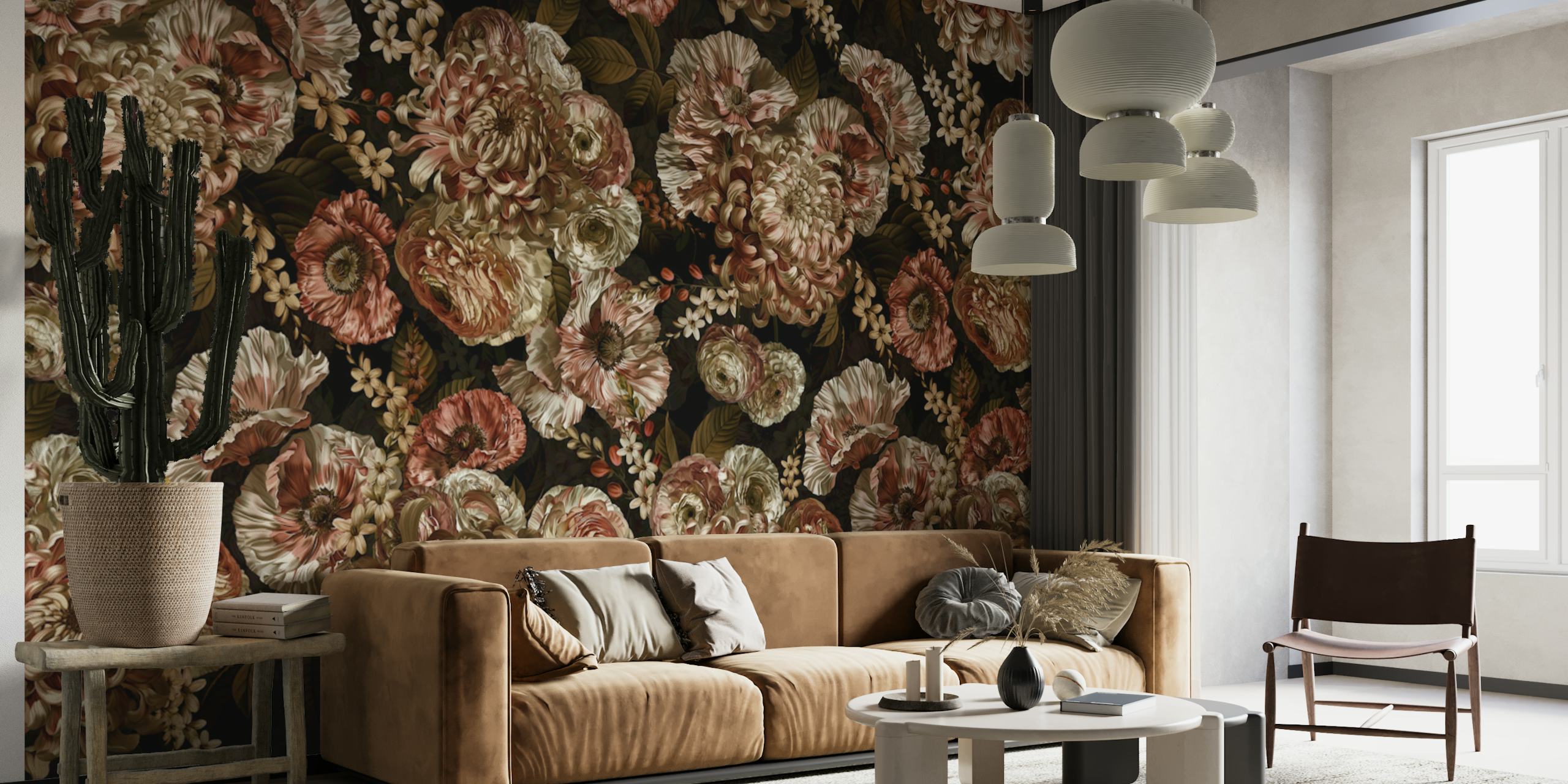 Blooming Baroque Midnight Haven wallpaper in a room
