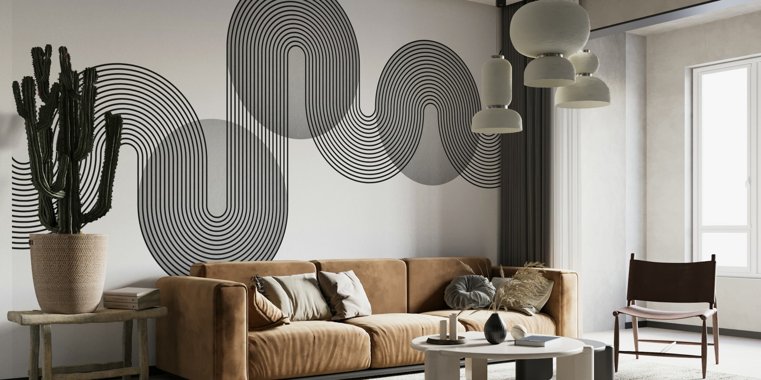 Wavy Chic Decor behang in een stijlvolle kamer