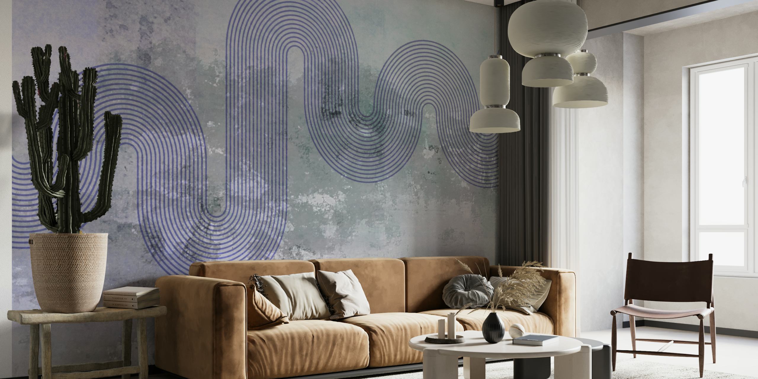 Urban Wave Fantasy wallpaper in a room