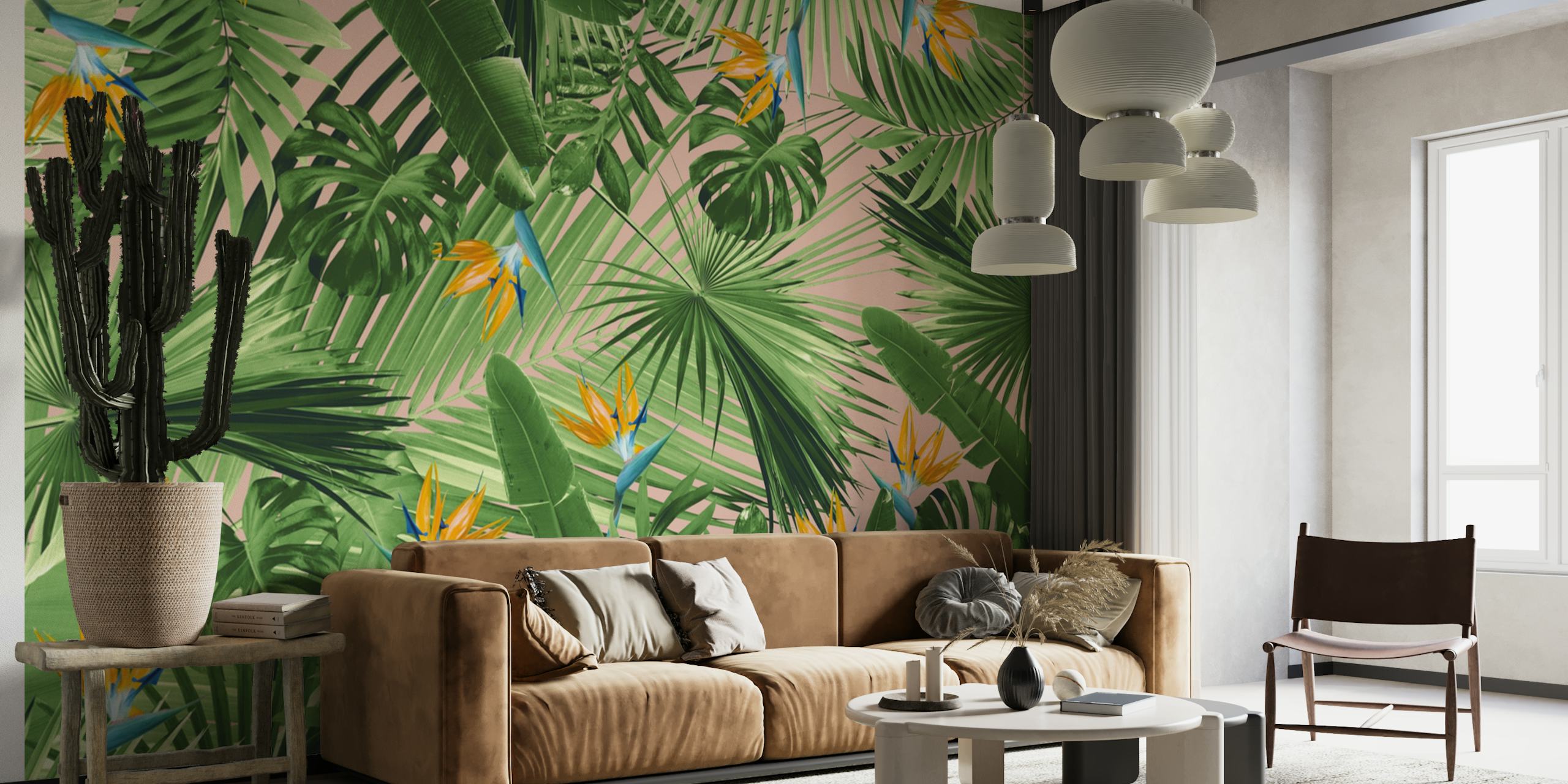Bird of Paradise Jungle wallpaper in a room