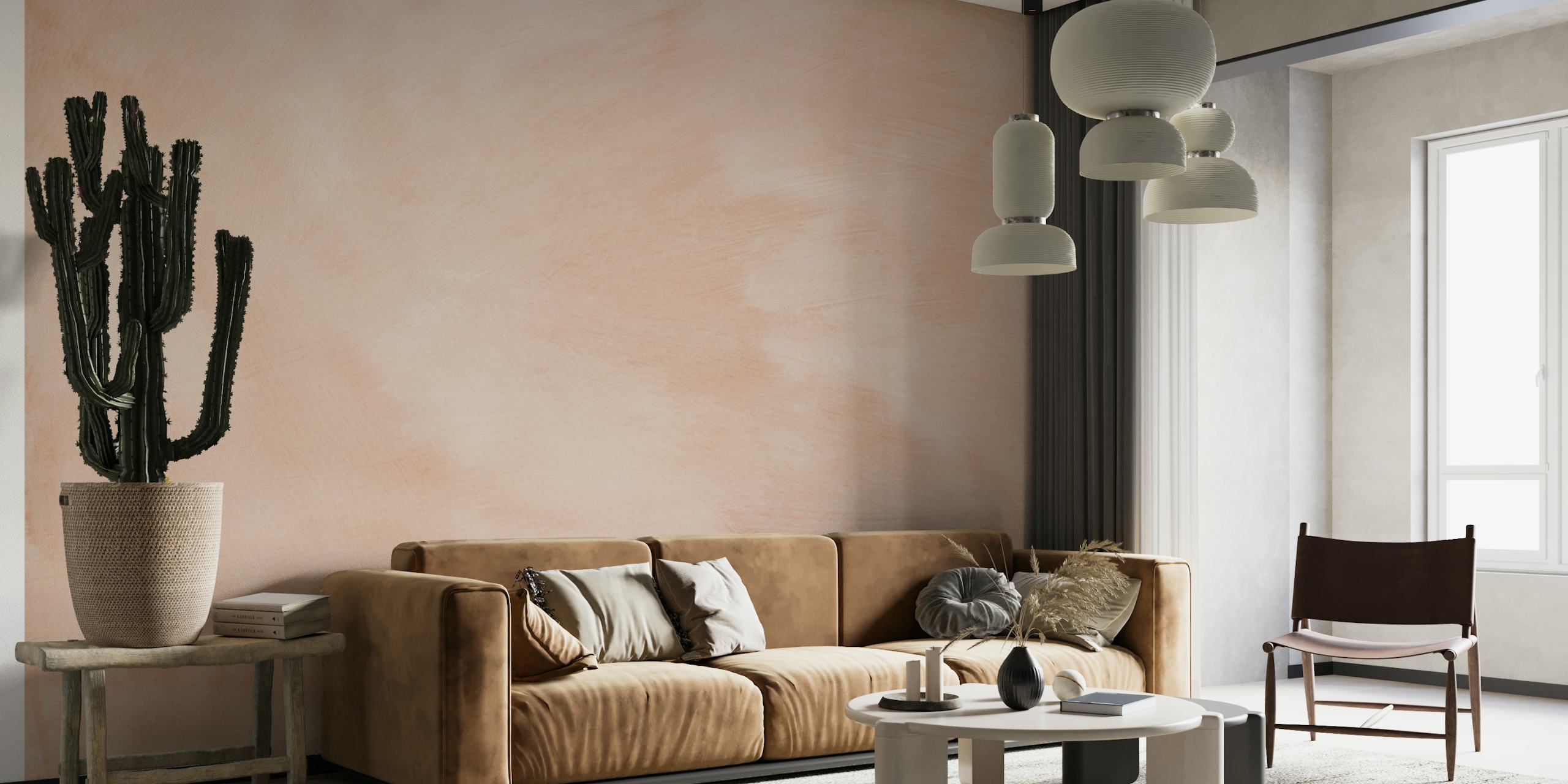 Pastel beige textured wallpaper with soft paint strokes