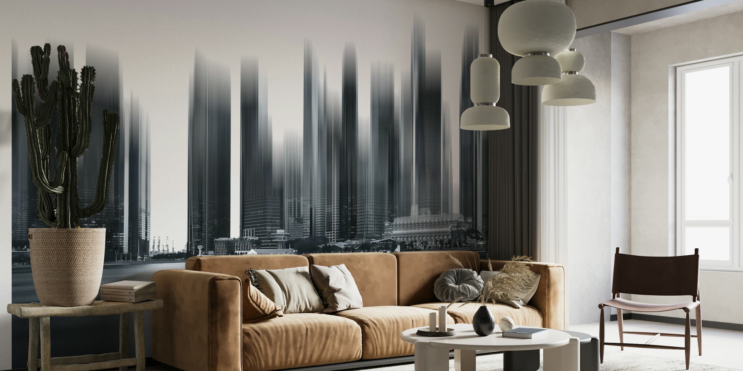 Dreamy City tapet i et moderne rom