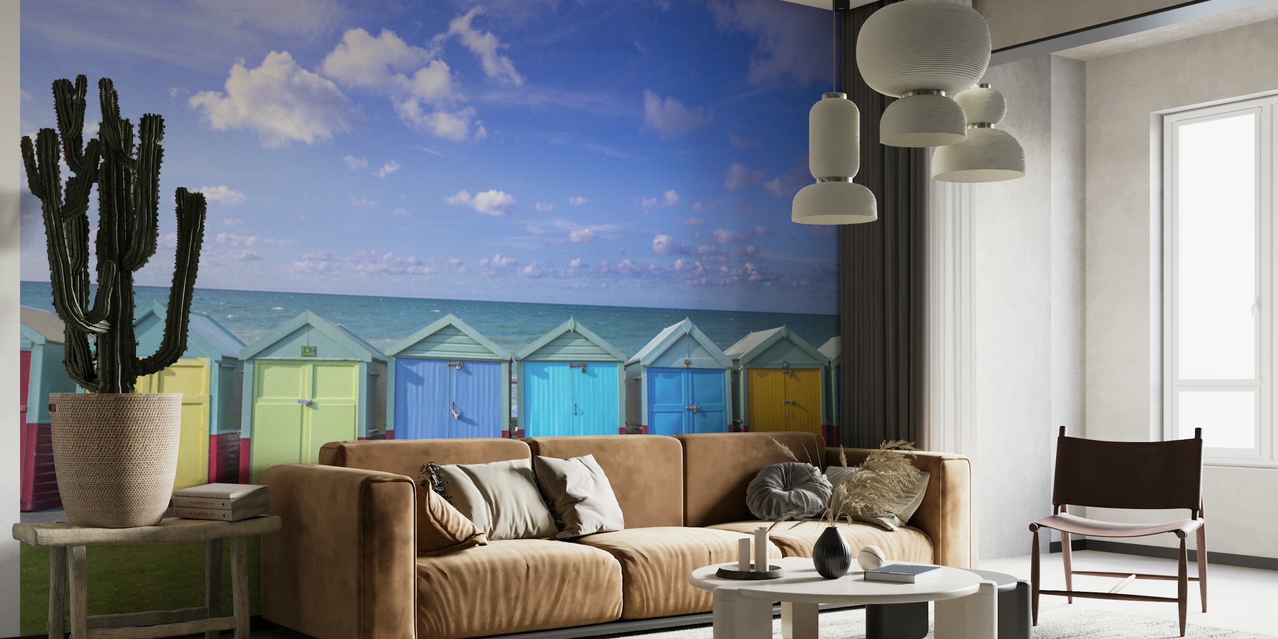 Värikäs Coastal Cabins tapetti huoneessa