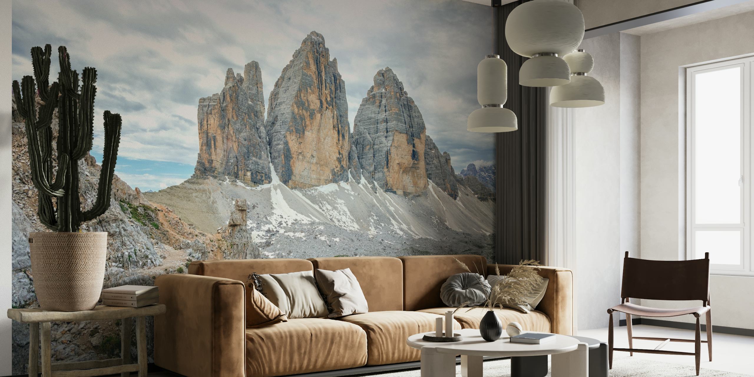 Tre Cime wallpaper displayed in a room