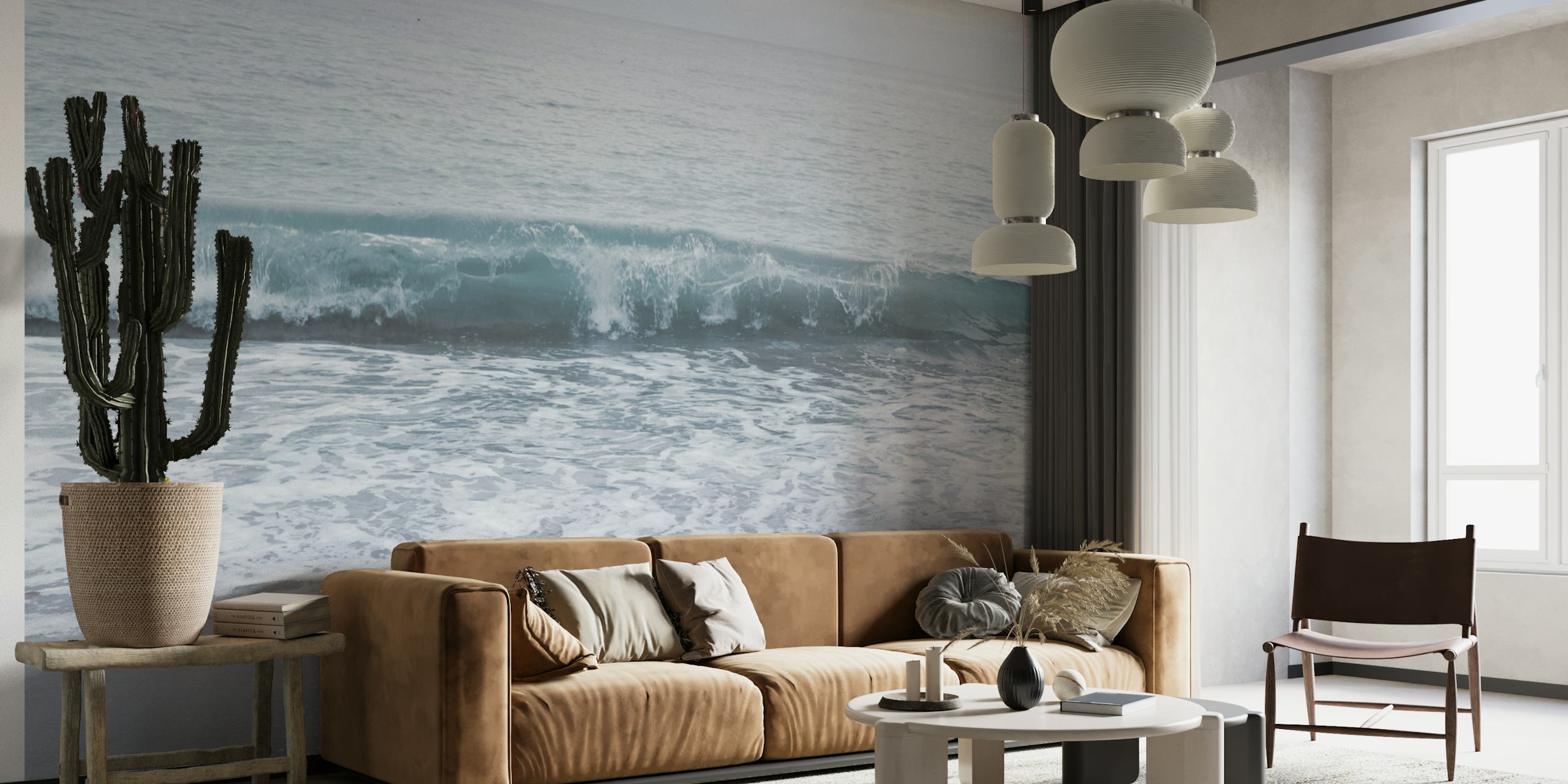 Pastel Atlantic Ocean Bliss 2 wallpaper in a room