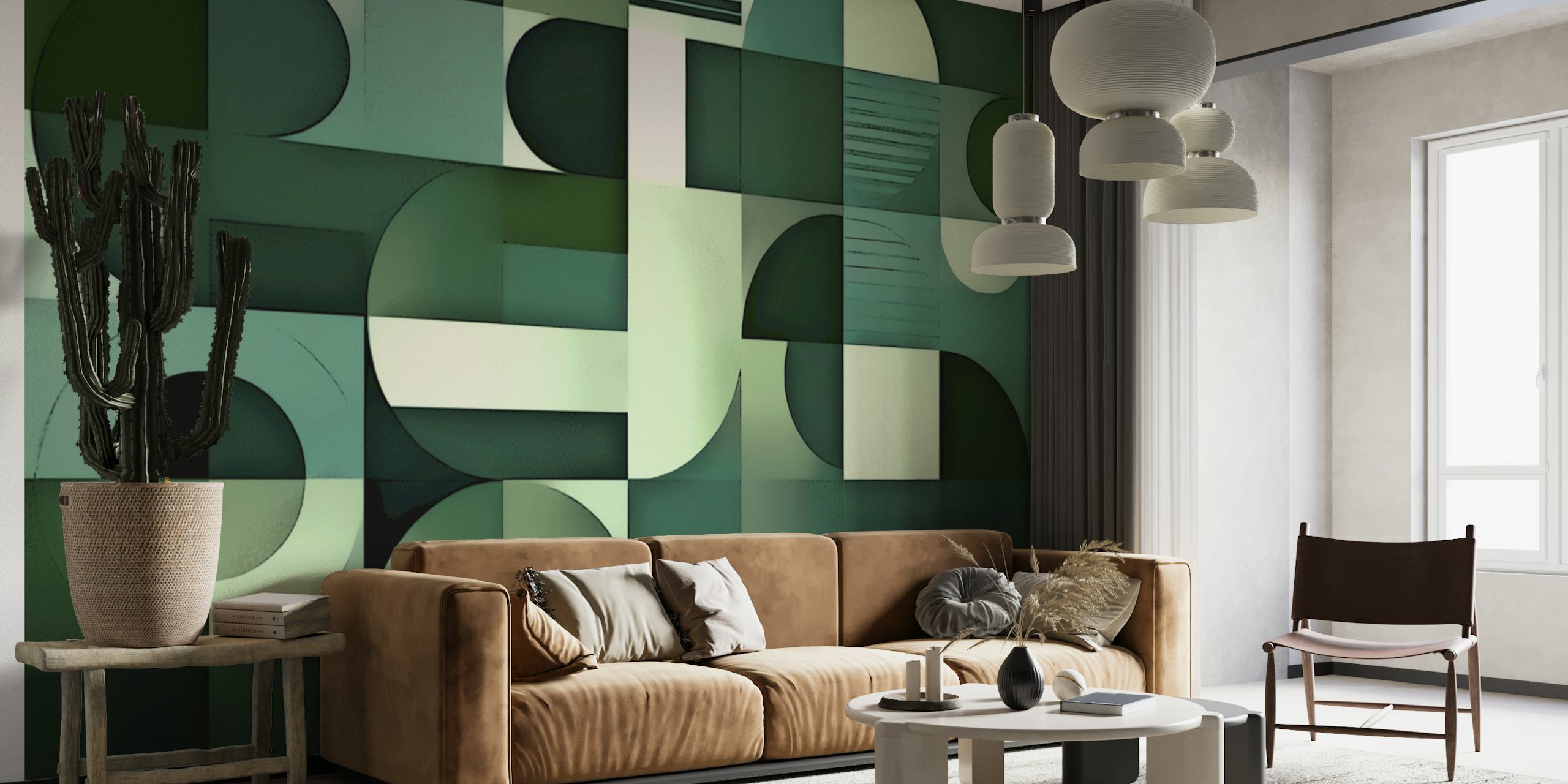 Modern Art Deco Vibes -tapettisuunnittelu huoneessa