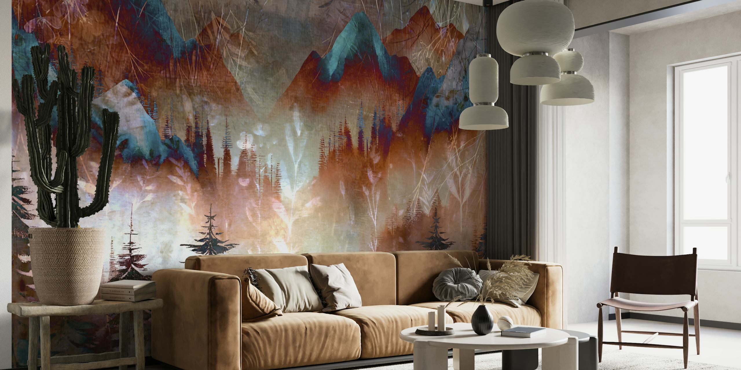 Rustic Peaks Fantasy tapet i et rum
