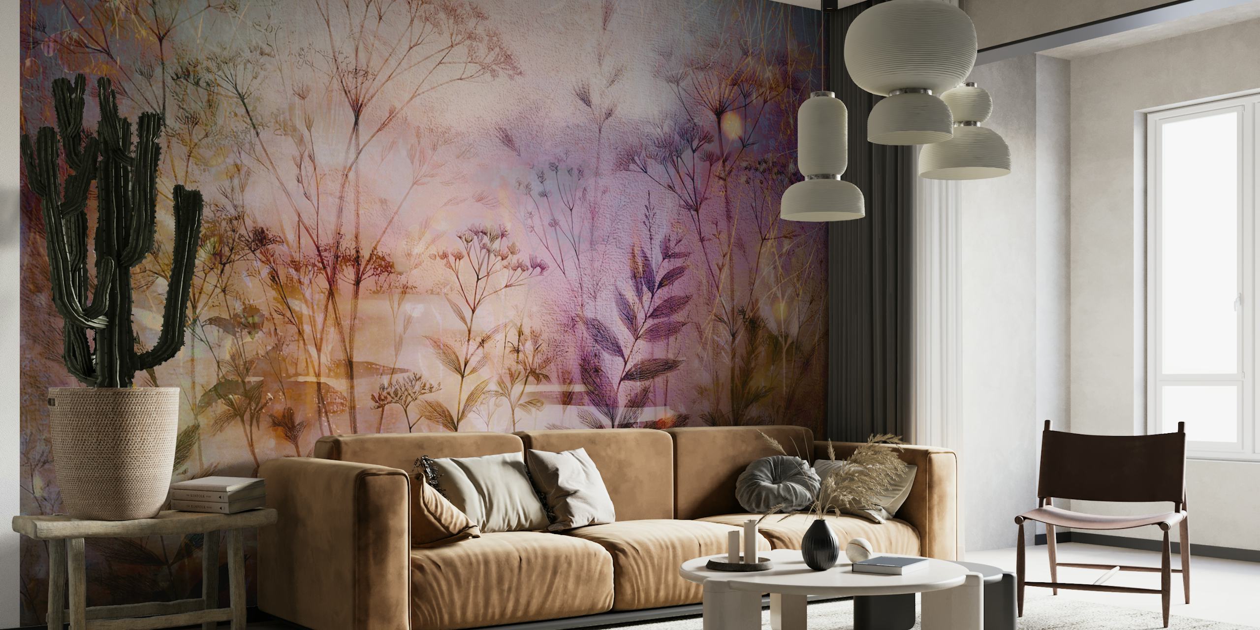 Ethereal Botanic Dream wallpaper in a room