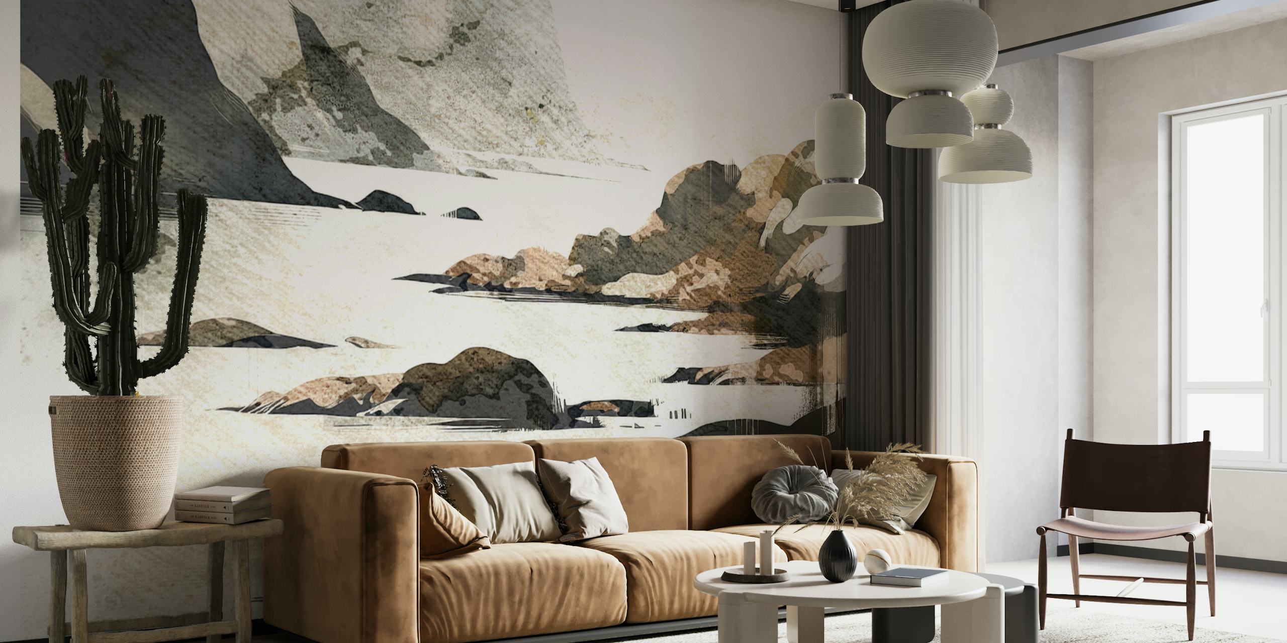 Ταπετσαρία Abstract Coastal Cliffs σε ένα δωμάτιο