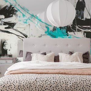 Painting Abstract Teal White