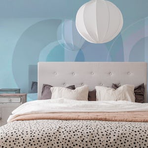 Mid Century Eclectic Calm Vibes In Pastel Blue Shapes