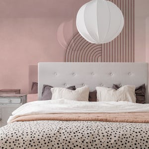 Bauhaus Twist Mid Century Modern Art Rosegold Blush Pink