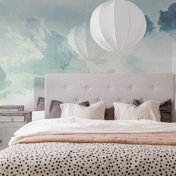 Beige Clouds Wallpaper - Cotton Clouds wall mural by Monika