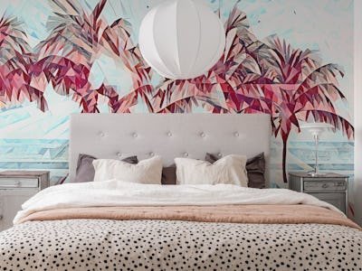 Pink Blue Palms Wallpaper