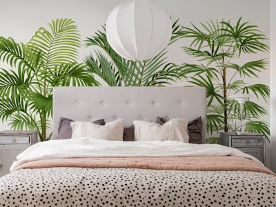 Palm Leaves Floral on Tan