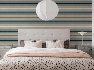 Stripes teal beige teal black