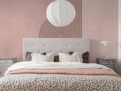 Bauhaus Twist Mid Century Modern Art Rosegold Blush Pink