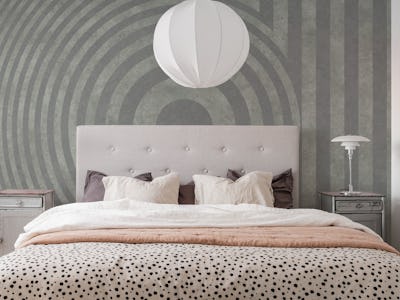 Circle And Stripes Mid Century Art Grey