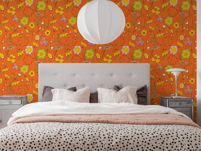 70S Floral Bouquet Orange