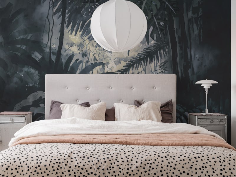 Tropical Jungle Teal Grey