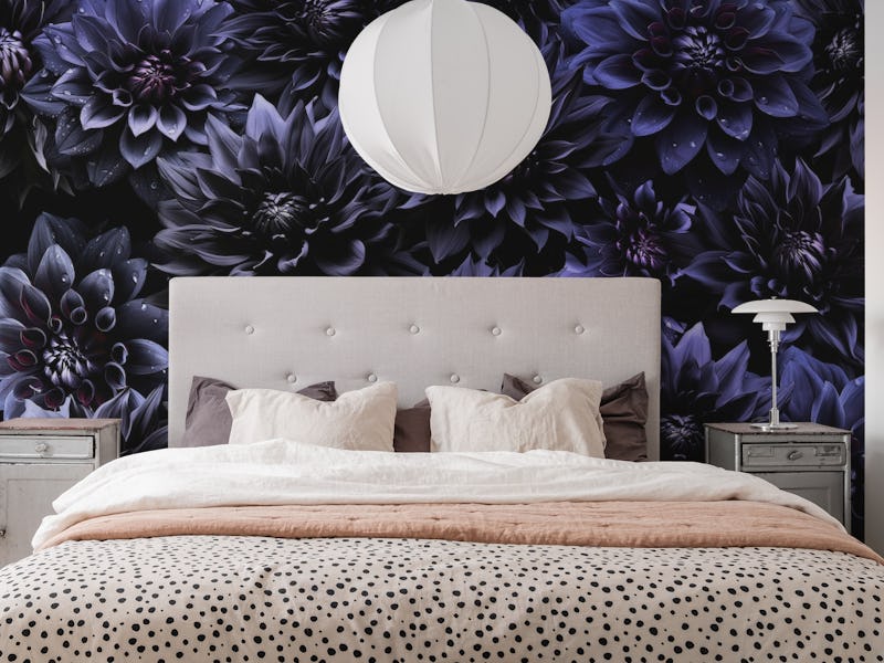 Opulent Moody Dark Blue Baroque Dahlias