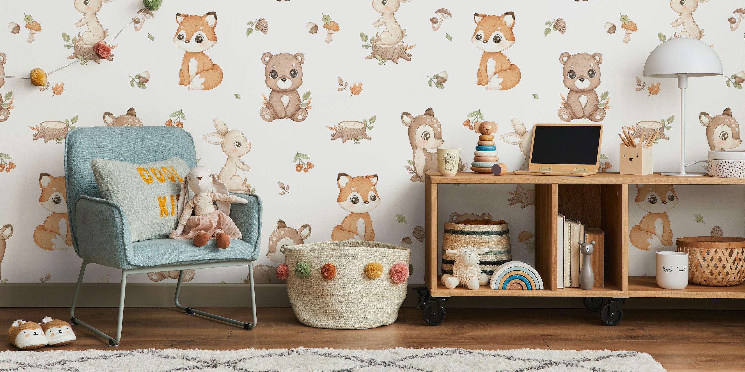 Tapeta Little Woodland Friends w pokoju