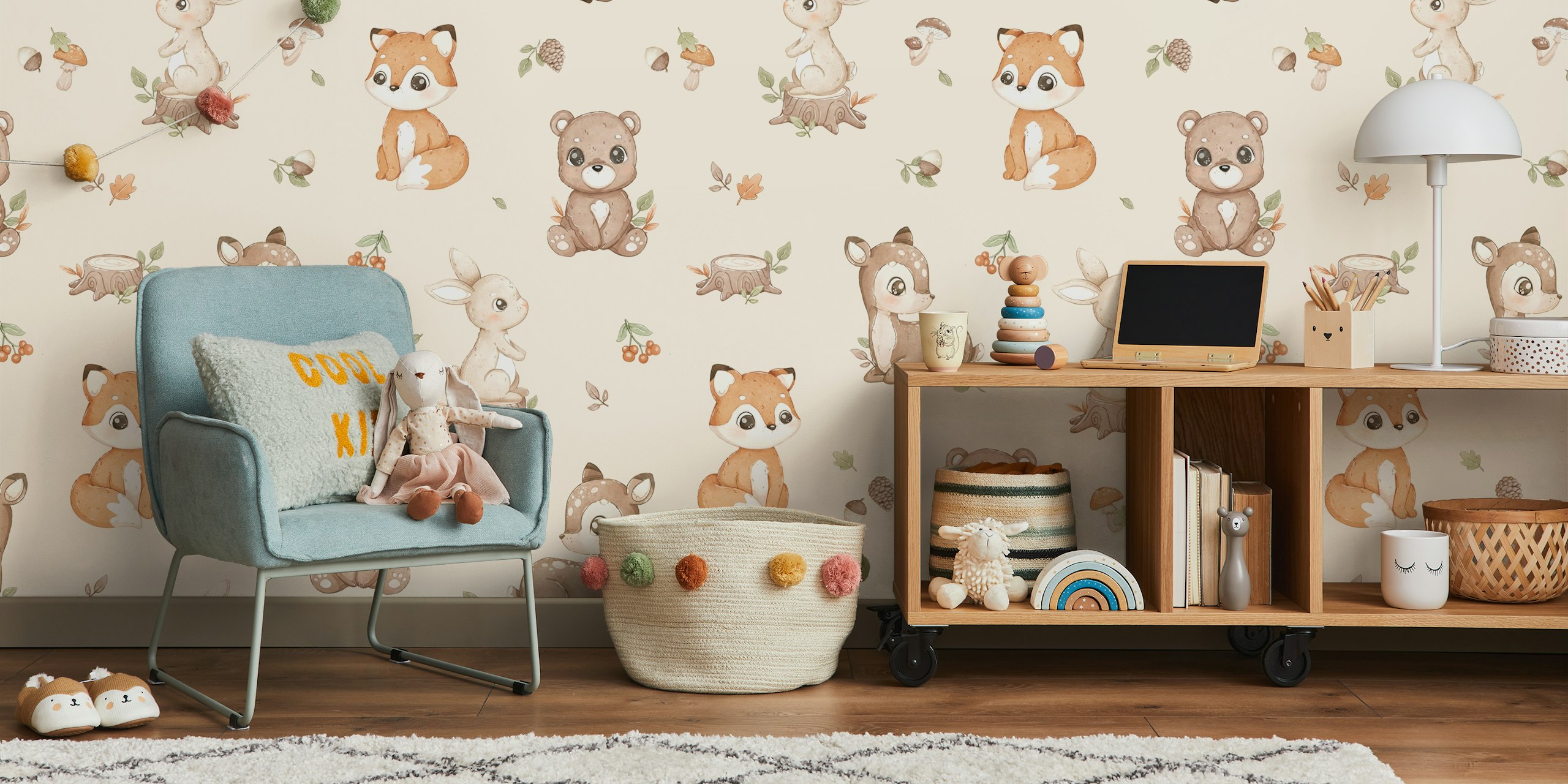 Tapeta Little Woodland Friends w pokoju