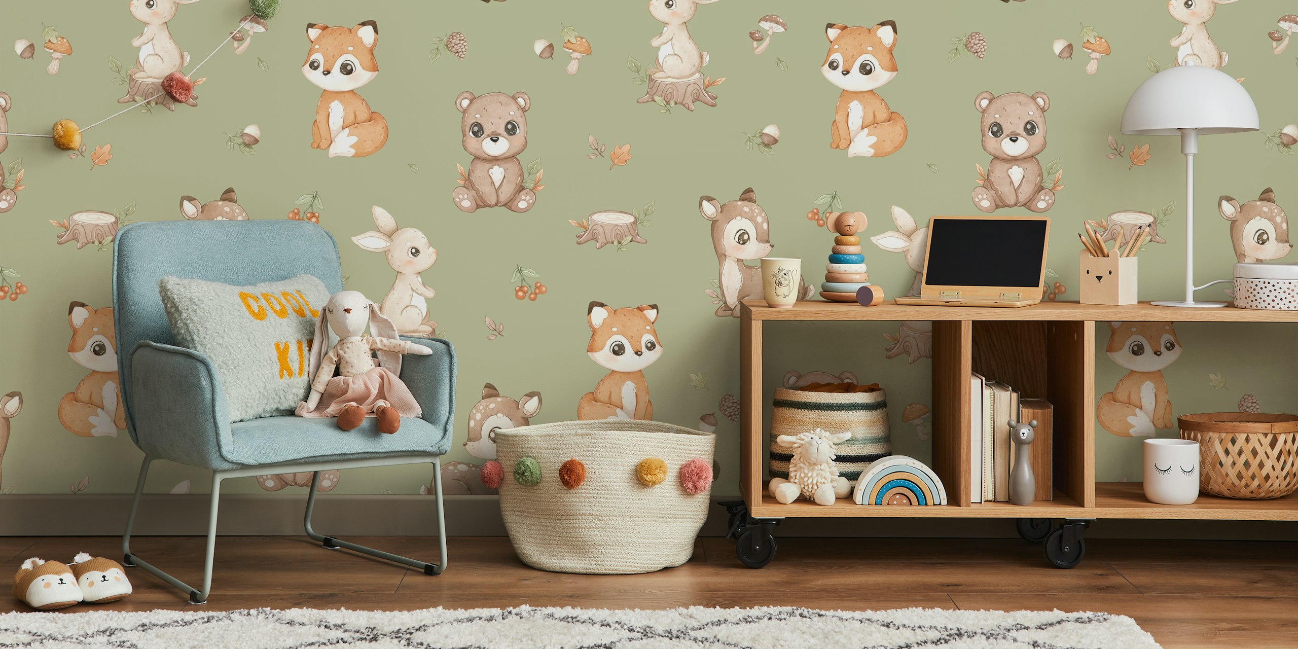 Tapeta Little Woodland Friends w pokoju