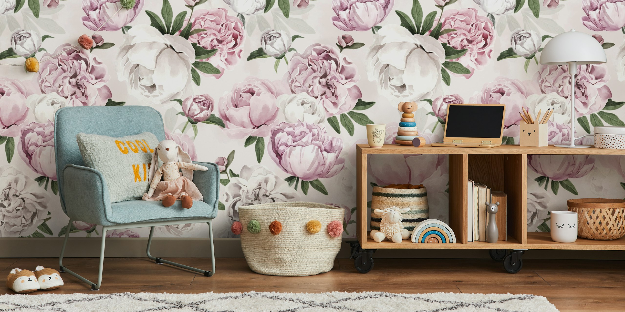 Papier peint Cherie Peonies dans une pièce