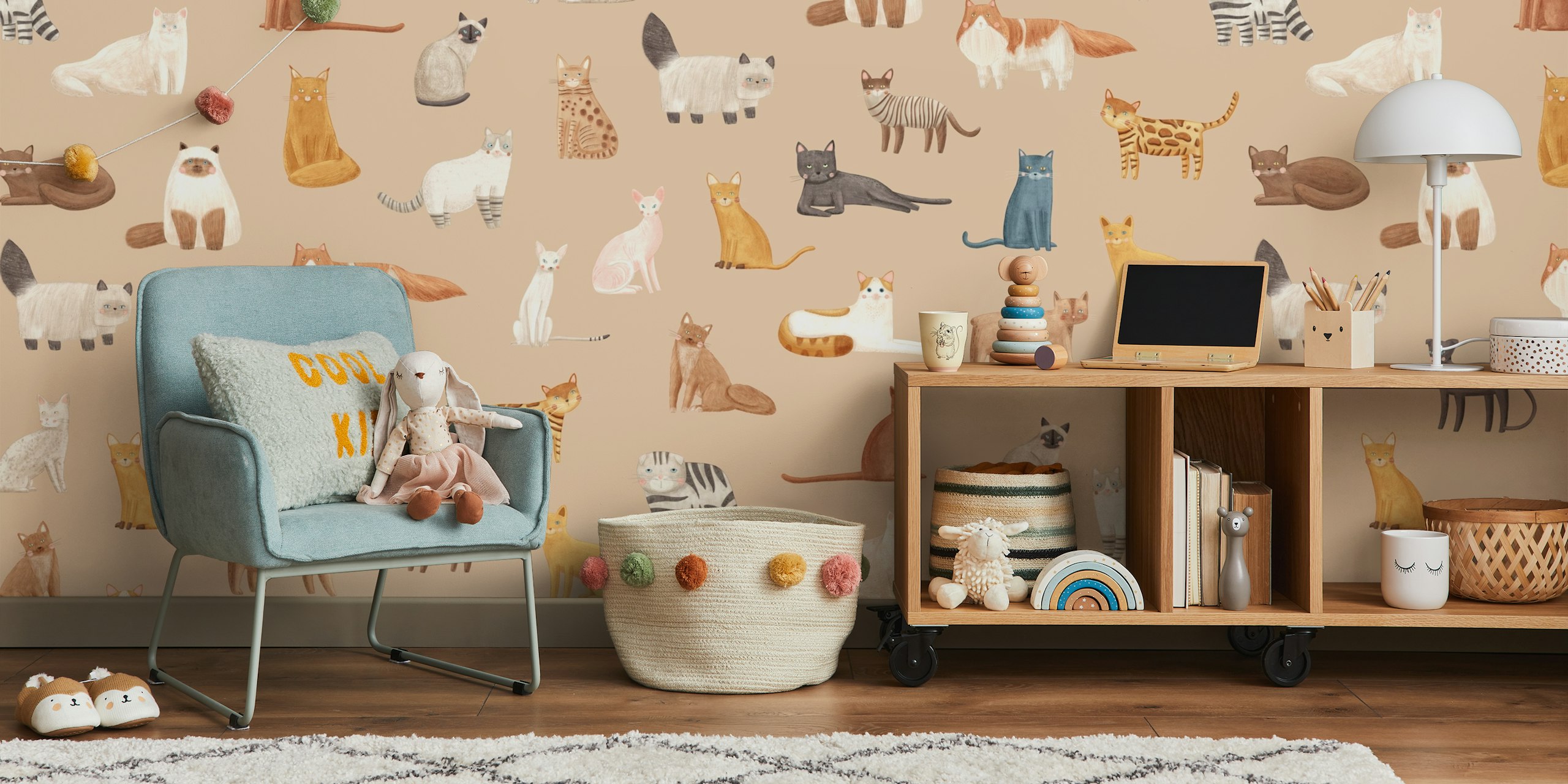 Cute cats gathering Tapetdesign